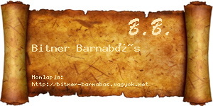 Bitner Barnabás névjegykártya